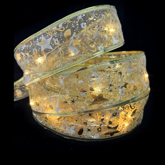 Ribbon Lights for Christmas Tree Decorations,10ft 30LED Lights Edge Wired Ribbon - Picture 9 of 10